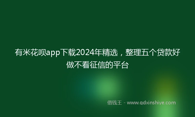 有米花呗app下载2024年精选，整理五个贷款好做不看征信的平台