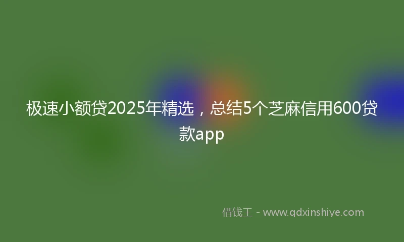 极速小额贷2025年精选，总结5个芝麻信用600贷款app
