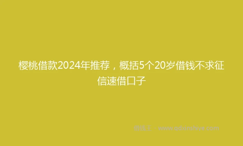 樱桃借款2024年推荐，概括5个20岁借钱不求征信速借口子