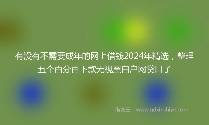 有没有不需要成年的网上借钱2024年精选，整理五个百分百下款无视黑白户网贷口子