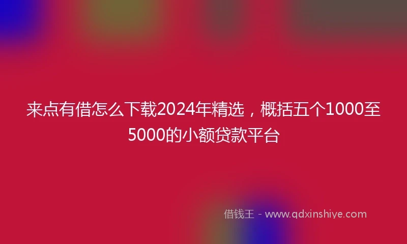 来点有借怎么下载2024年精选，概括五个1000至5000的小额贷款平台