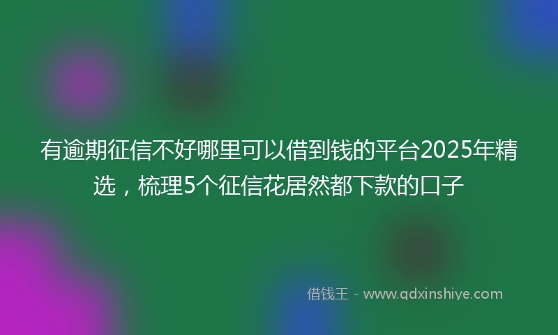 有逾期征信不好哪里可以借到钱的平台2025年精选，梳理5个征信花居然都下款的口子