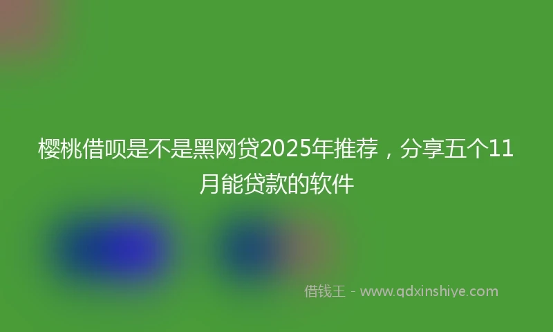 樱桃借呗是不是黑网贷2025年推荐，分享五个11月能贷款的软件
