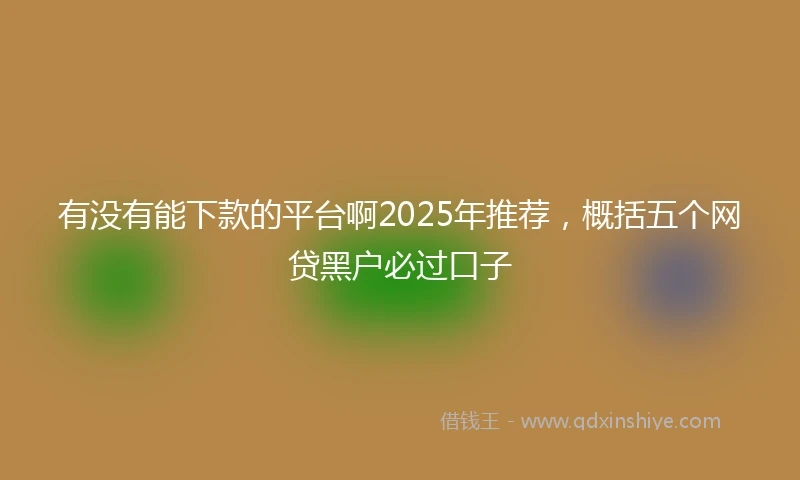 有没有能下款的平台啊2025年推荐，概括五个网贷黑户必过口子