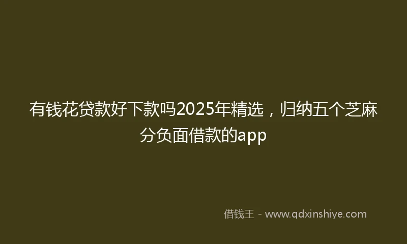 有钱花贷款好下款吗2025年精选，归纳五个芝麻分负面借款的app