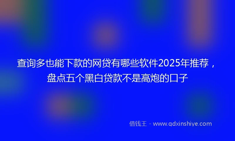 查询多也能下款的网贷有哪些软件2025年推荐，盘点五个黑白贷款不是高炮的口子