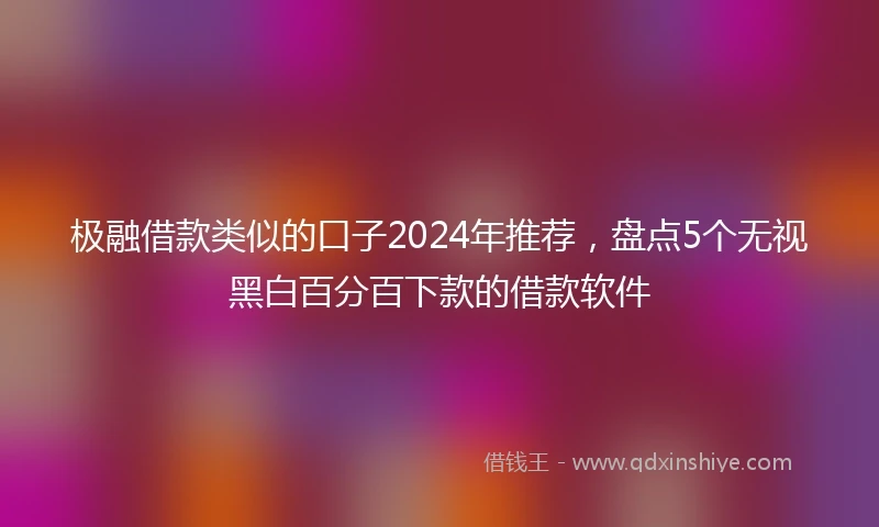 极融借款类似的口子2024年推荐，盘点5个无视黑白百分百下款的借款软件
