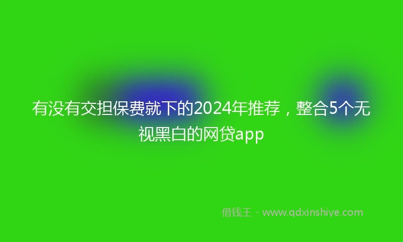 有没有交担保费就下的2024年推荐，整合5个无视黑白的网贷app