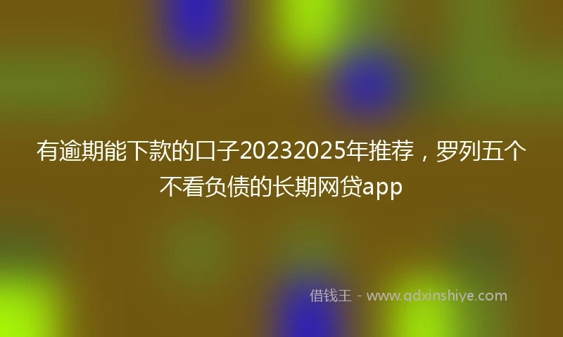 有逾期能下款的口子20232025年推荐，罗列五个不看负债的长期网贷app