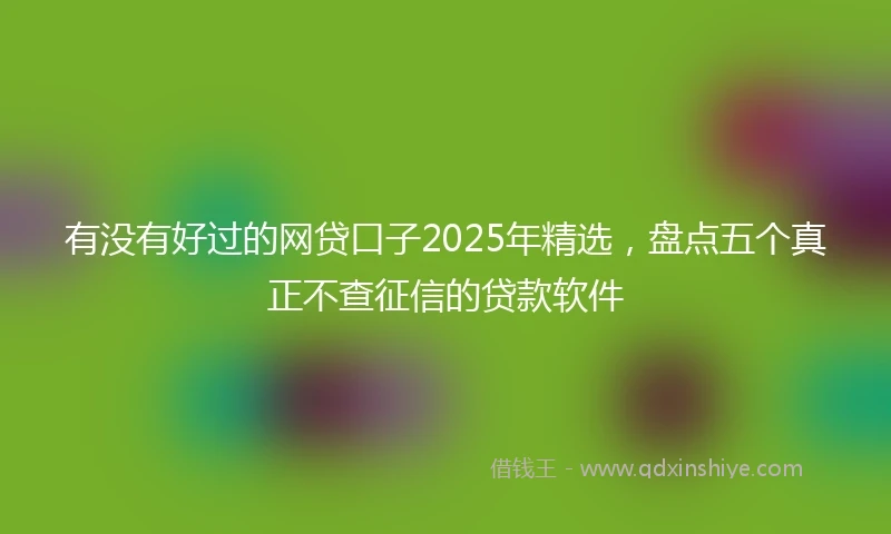 有没有好过的网贷口子2025年精选，盘点五个真正不查征信的贷款软件