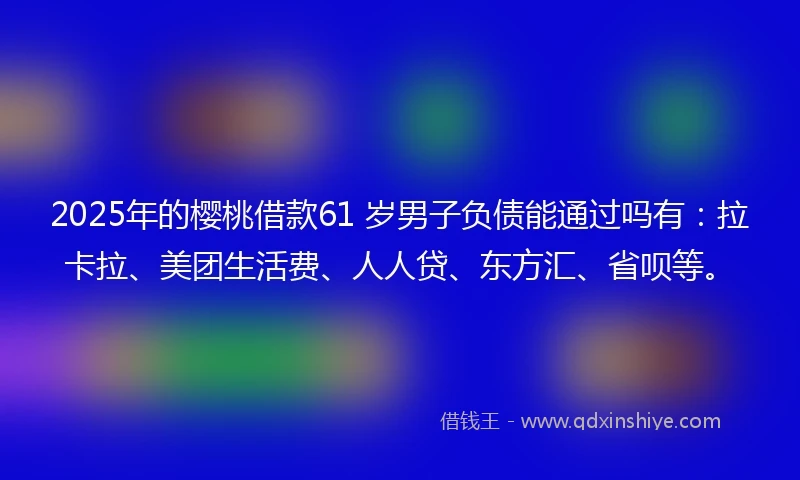 2025年的樱桃借款61 岁男子负债能通过吗有：拉卡拉、美团生活费、人人贷、东方汇、省呗等。