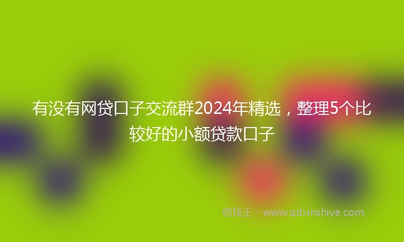 有没有网贷口子交流群2024年精选，整理5个比较好的小额贷款口子
