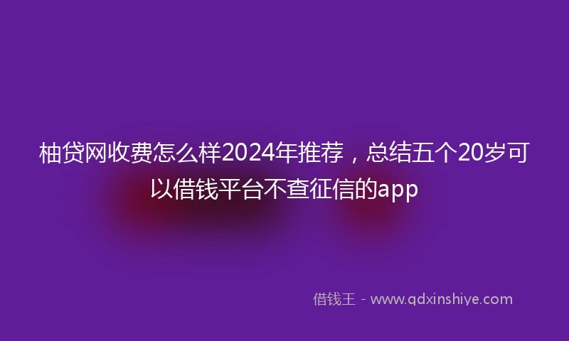 柚贷网收费怎么样2024年推荐，总结五个20岁可以借钱平台不查征信的app