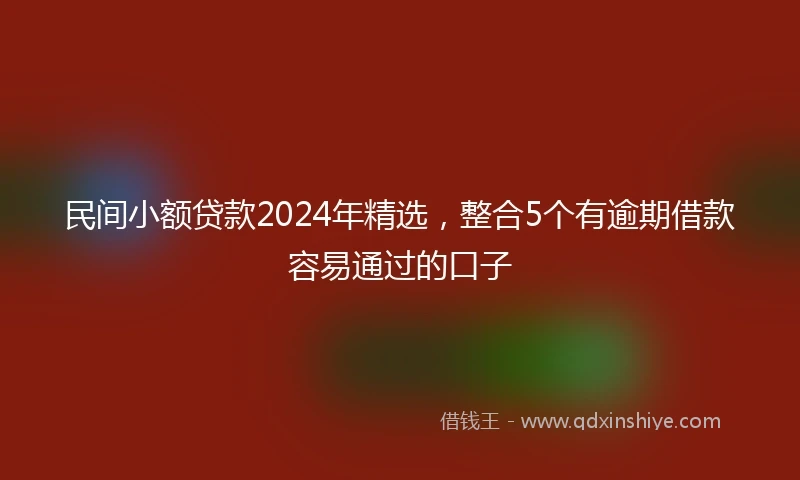 民间小额贷款2024年精选，整合5个有逾期借款容易通过的口子