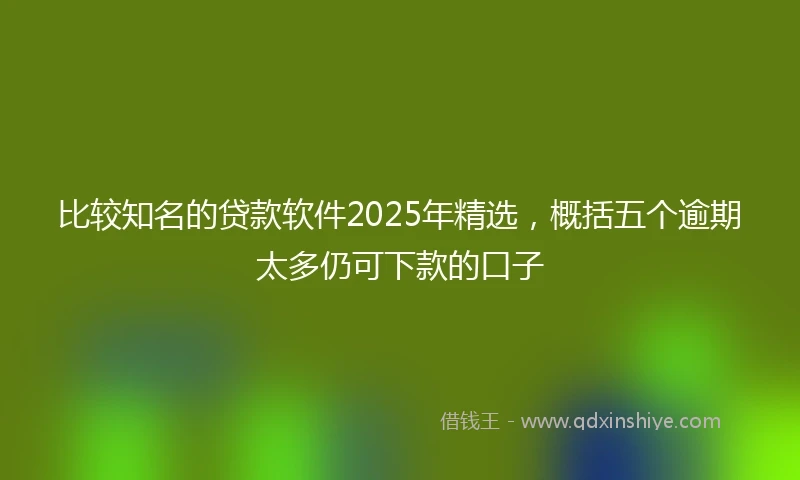 比较知名的贷款软件2025年精选，概括五个逾期太多仍可下款的口子