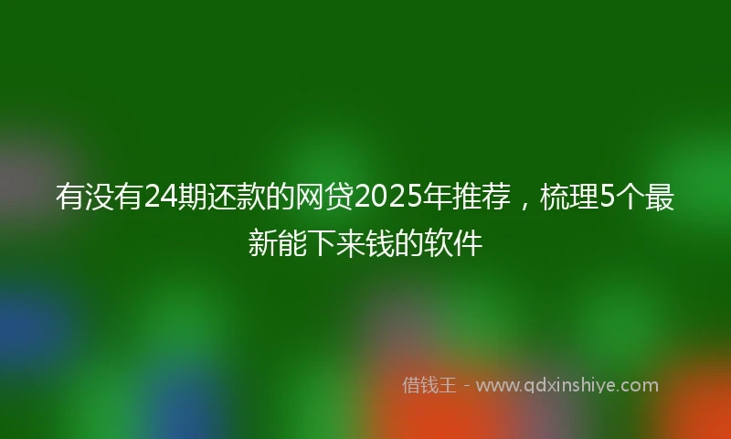 有没有24期还款的网贷2025年推荐，梳理5个最新能下来钱的软件
