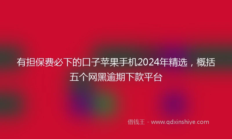 有担保费必下的口子苹果手机2024年精选，概括五个网黑逾期下款平台