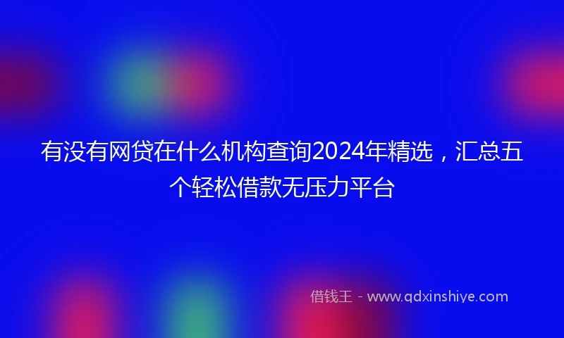 有没有网贷在什么机构查询2024年精选，汇总五个轻松借款无压力平台