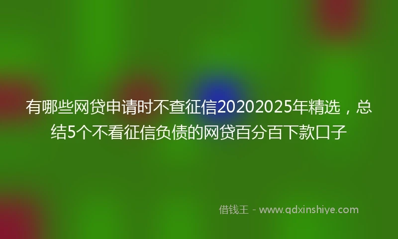 有哪些网贷申请时不查征信20202025年精选，总结5个不看征信负债的网贷百分百下款口子
