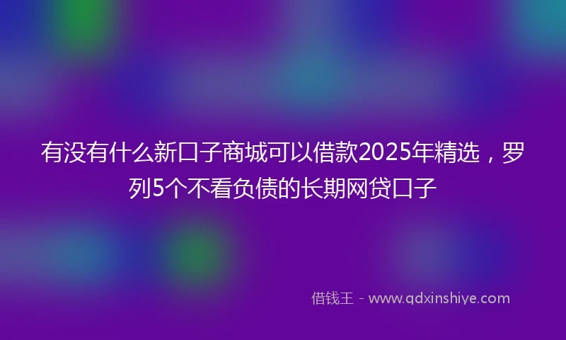 有没有什么新口子商城可以借款2025年精选，罗列5个不看负债的长期网贷口子
