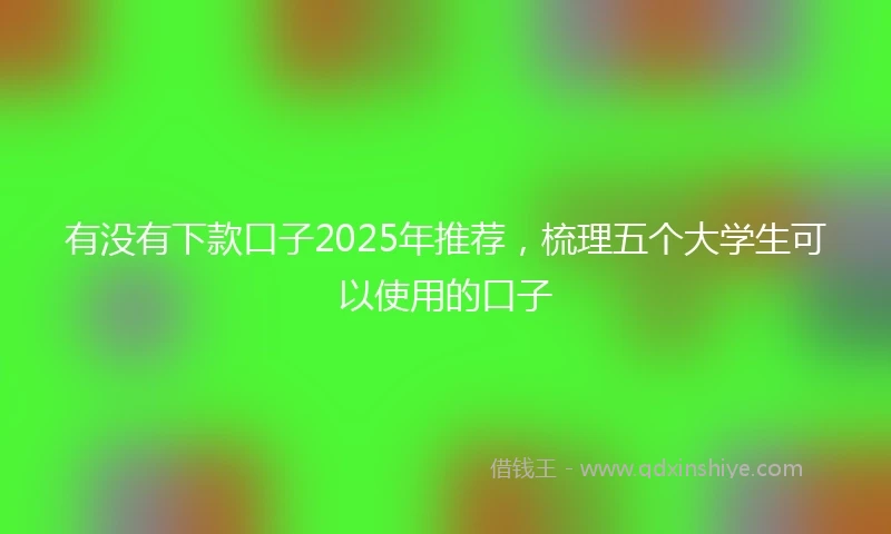 有没有下款口子2025年推荐，梳理五个大学生可以使用的口子