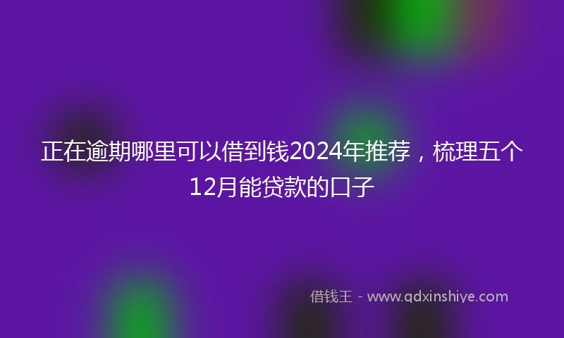 正在逾期哪里可以借到钱2024年推荐，梳理五个12月能贷款的口子