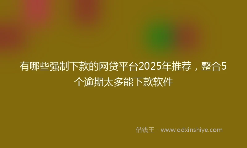 有哪些强制下款的网贷平台2025年推荐，整合5个逾期太多能下款软件