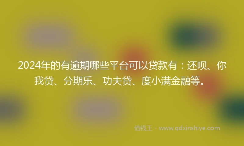 2024年的有逾期哪些平台可以贷款有：还呗、你我贷、分期乐、功夫贷、度小满金融等。