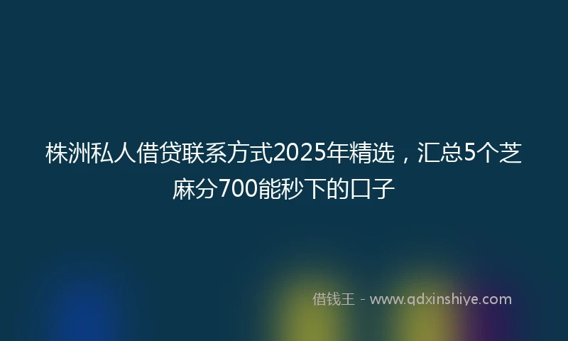 株洲私人借贷联系方式2025年精选，汇总5个芝麻分700能秒下的口子