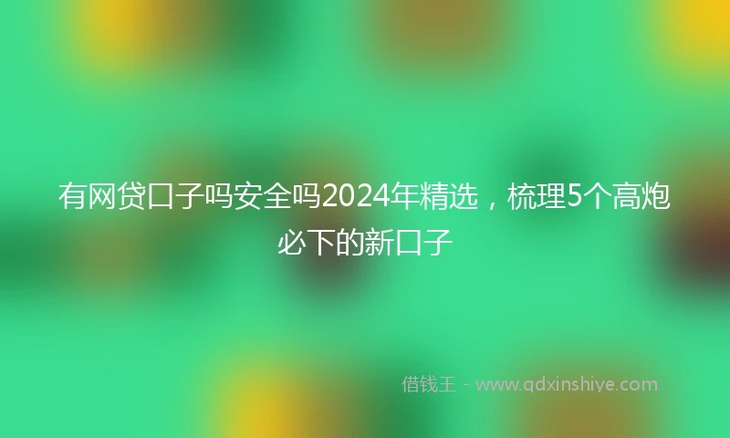 有网贷口子吗安全吗2024年精选，梳理5个高炮必下的新口子