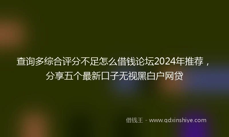 查询多综合评分不足怎么借钱论坛2024年推荐，分享五个最新口子无视黑白户网贷