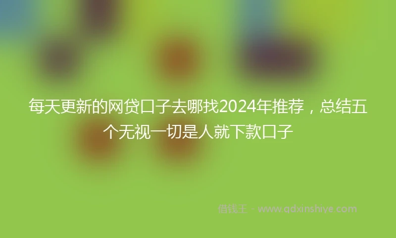 每天更新的网贷口子去哪找2024年推荐，总结五个无视一切是人就下款口子