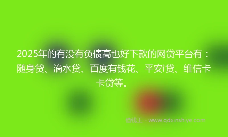 2025年的有没有负债高也好下款的网贷平台有：随身贷、滴水贷、百度有钱花、平安i贷、维信卡卡贷等。
