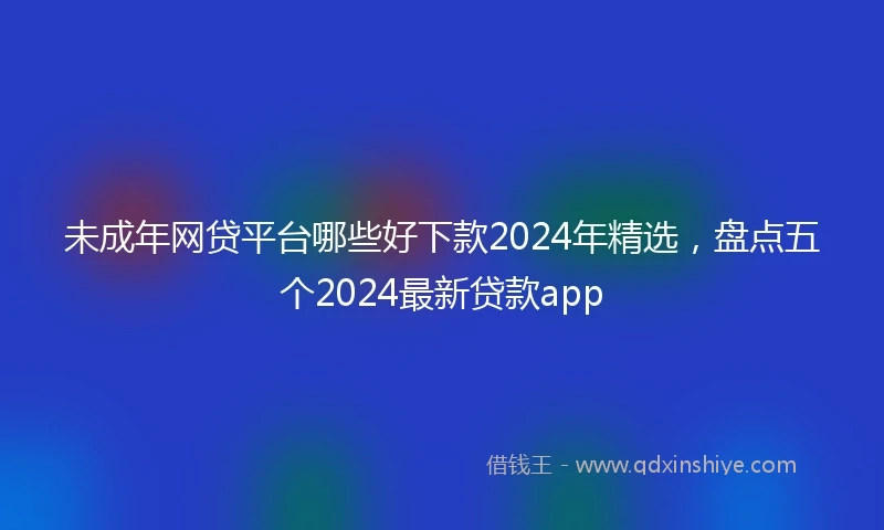 未成年网贷平台哪些好下款2024年精选，盘点五个2024最新贷款app