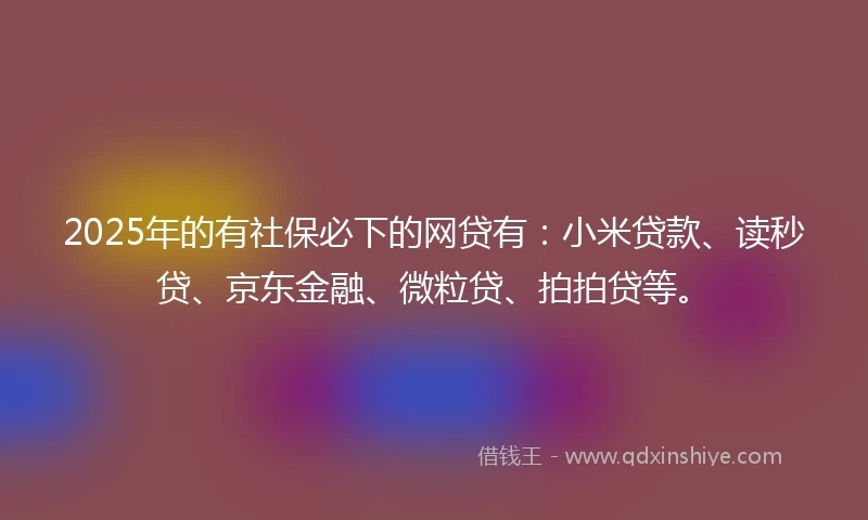 2025年的有社保必下的网贷有：小米贷款、读秒贷、京东金融、微粒贷、拍拍贷等。