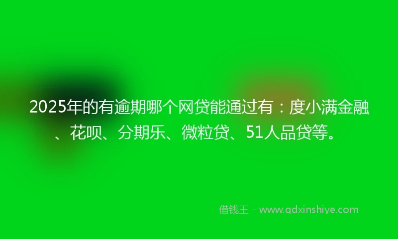 2025年的有逾期哪个网贷能通过有：度小满金融、花呗、分期乐、微粒贷、51人品贷等。