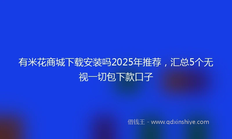 有米花商城下载安装吗2025年推荐，汇总5个无视一切包下款口子