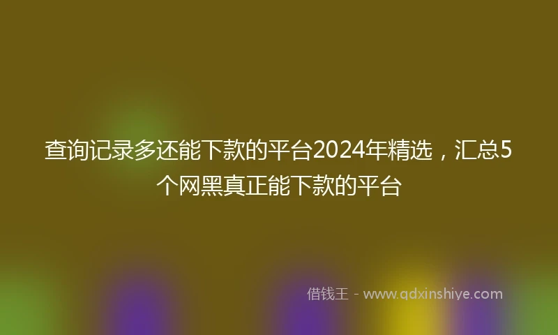 查询记录多还能下款的平台2024年精选，汇总5个网黑真正能下款的平台