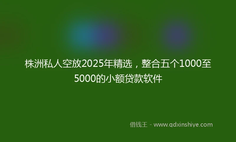 株洲私人空放2025年精选，整合五个1000至5000的小额贷款软件