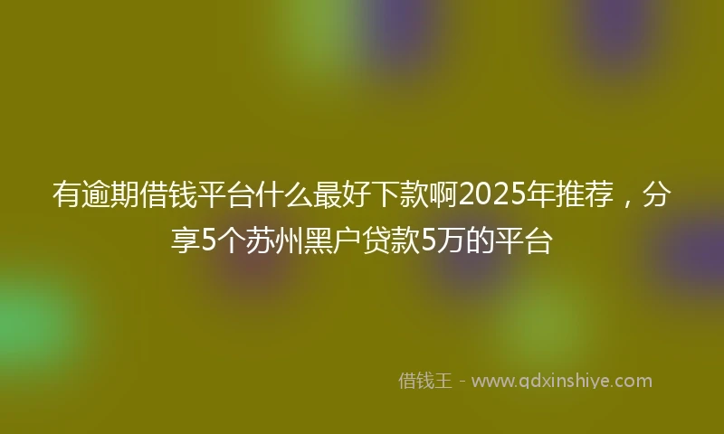 有逾期借钱平台什么最好下款啊2025年推荐，分享5个苏州黑户贷款5万的平台