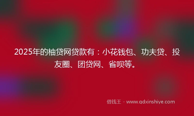 2025年的柚贷网贷款有：小花钱包、功夫贷、投友圈、团贷网、省呗等。