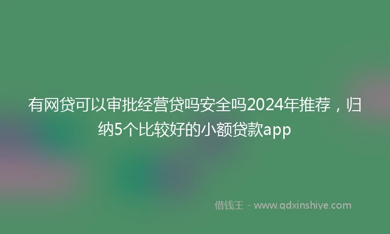 有网贷可以审批经营贷吗安全吗2024年推荐，归纳5个比较好的小额贷款app