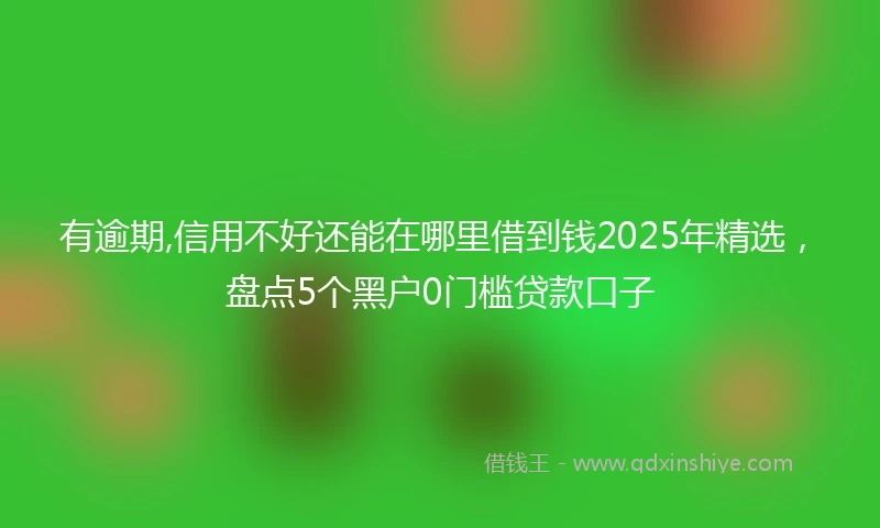 有逾期,信用不好还能在哪里借到钱2025年精选，盘点5个黑户0门槛贷款口子