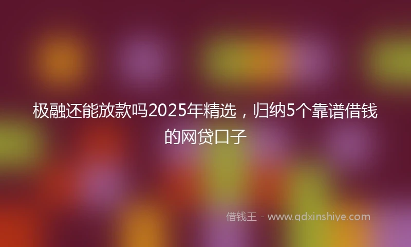 极融还能放款吗2025年精选，归纳5个靠谱借钱的网贷口子