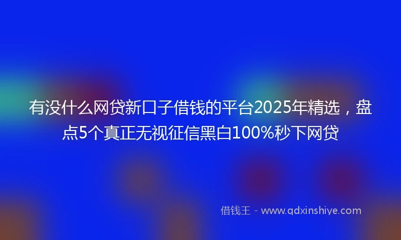有没什么网贷新口子借钱的平台2025年精选，盘点5个真正无视征信黑白100%秒下网贷