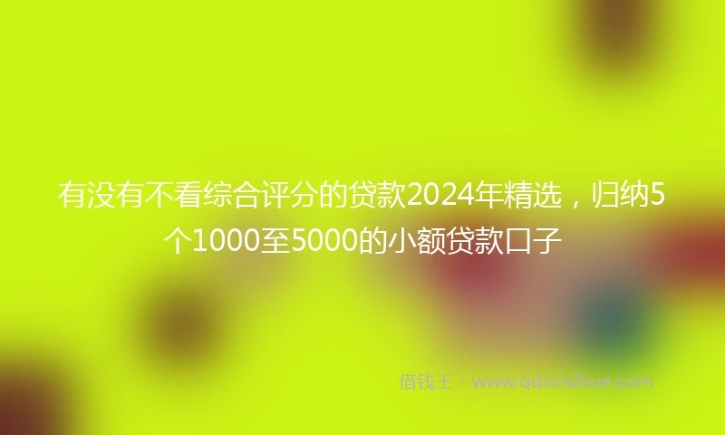 有没有不看综合评分的贷款2024年精选，归纳5个1000至5000的小额贷款口子