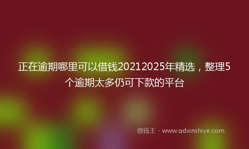正在逾期哪里可以借钱20212025年精选，整理5个逾期太多仍可下款的平台