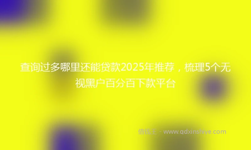 查询过多哪里还能贷款2025年推荐，梳理5个无视黑户百分百下款平台