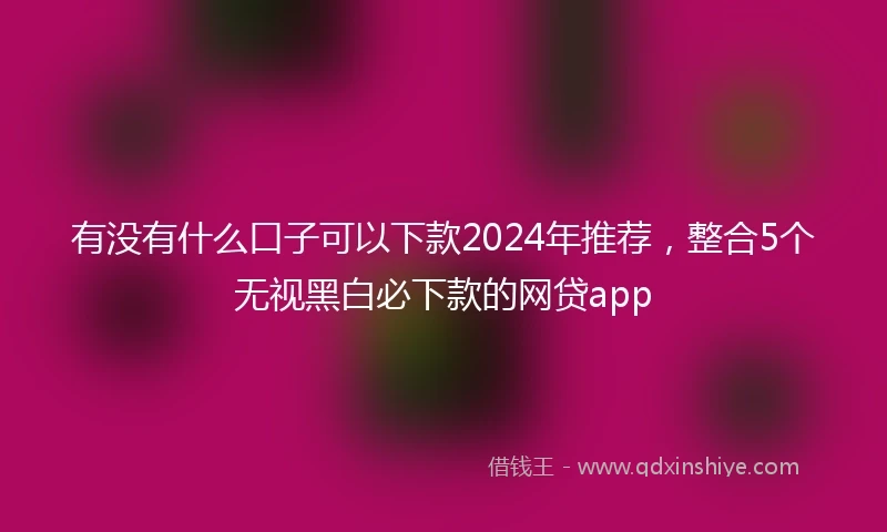有没有什么口子可以下款2024年推荐，整合5个无视黑白必下款的网贷app