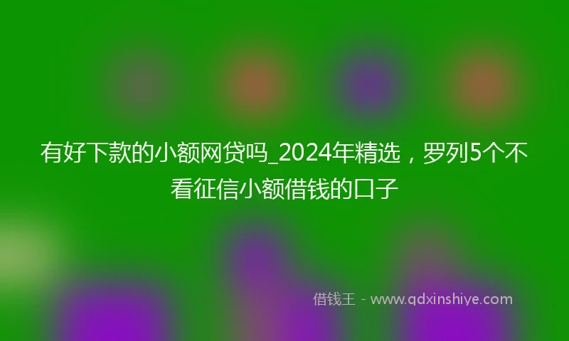 有好下款的小额网贷吗_2024年精选，罗列5个不看征信小额借钱的口子